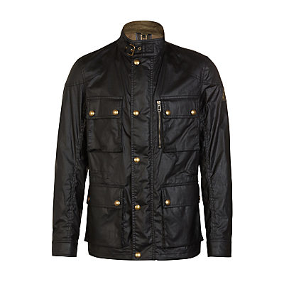 Belstaff Trialmaster 4-Pocket Water-Resistant Waxed Jacket, Black Belstaff Trialmaster 4-Pocket Water-Resistant Waxed Jacket, Black